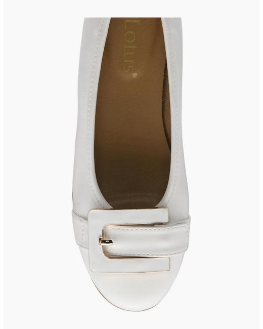 Lotus White Tandy Pumps