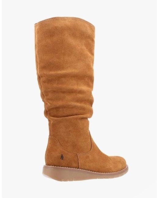 Hush Puppies Brown Lucinda Suede Boots Tan