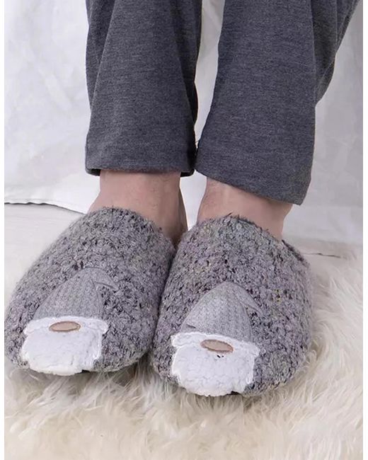 Totes Brown Toasties Novelty Gnome Mule Slippers for men