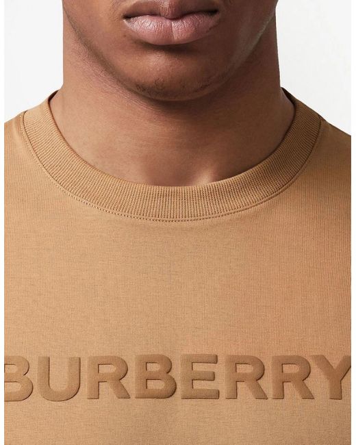 Burberry Natural Harriston Logo Print T-Shirt Camel for men