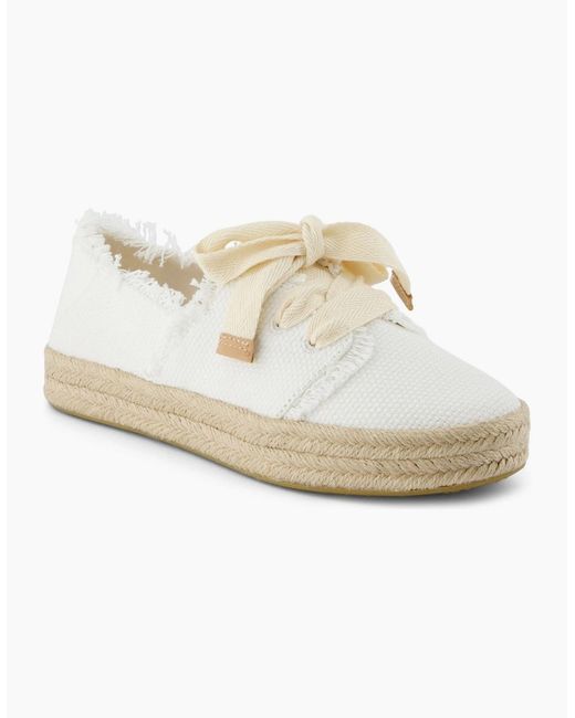 TOMS White Carolina Espadrille Lace Up Shoes