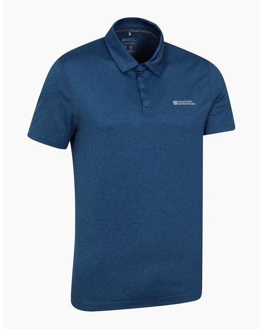 Mountain Warehouse Blue Deuce Isocool Polo Shirt for men