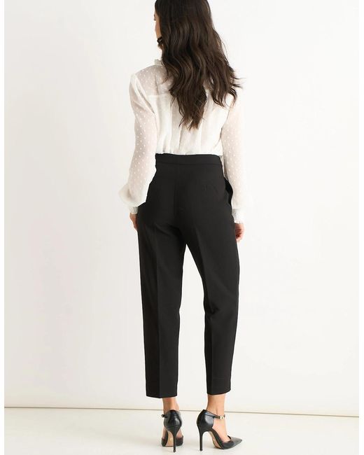 Gini London White Ankle Grazer Cigarette Tailored Trousers