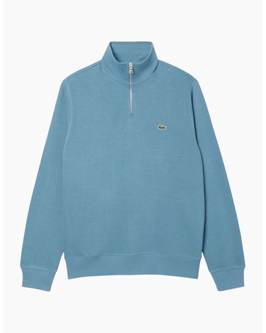 Lacoste Blue Sweatshirt High Neck Interlock Sweatshirt Cotton Sportswear Jumper for men
