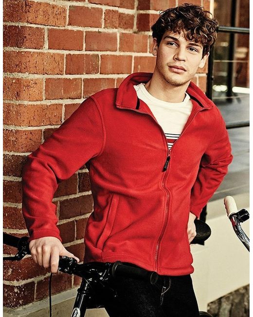 Regatta Red Plain Micro Fleece Full Zip Jacket (Layer Lite) for men