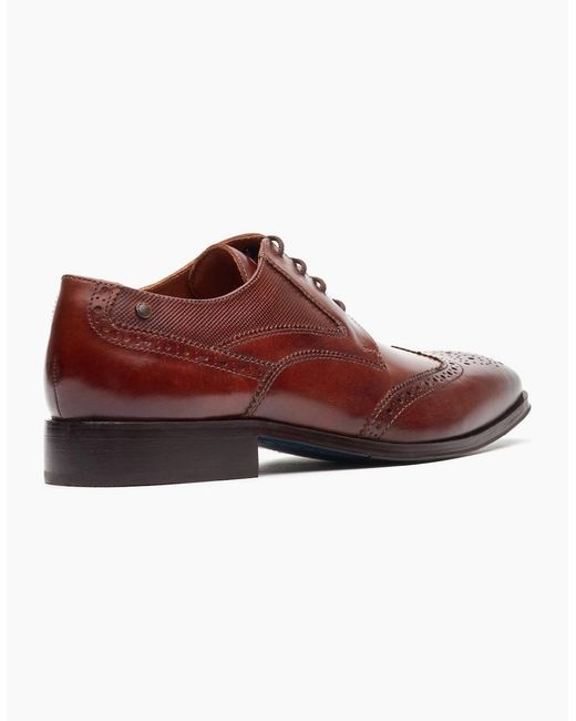 Base London Red Steeple Brogue Shoes for men