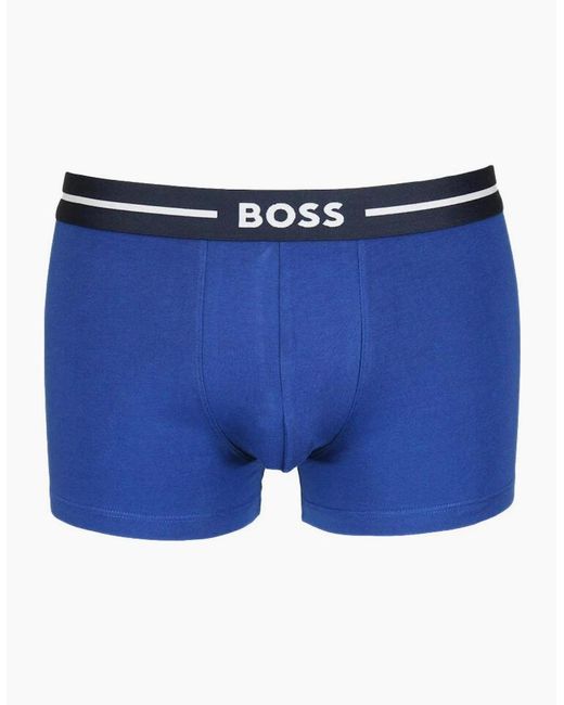 Boss Blue 3-Pack Bold Logo Boxer Trunks, Combination for men