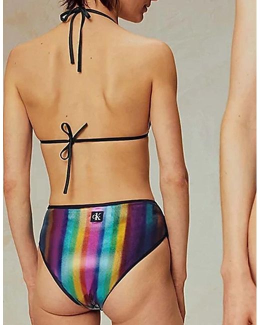 Calvin Klein Blue Pride Triangle Swim Bikini Top, Gradient