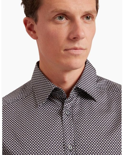 Ted Baker Gray Jozef Mini Geo Print Shirt for men