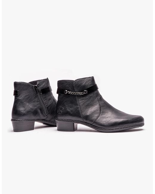 Rieker Black Y0783-00 Ankle Boots