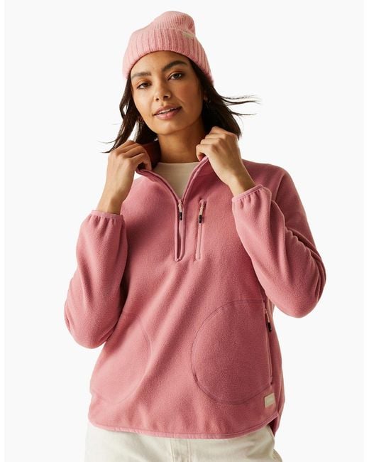 Regatta Green Ladies Frankie Quarter Zip Fleece Top
