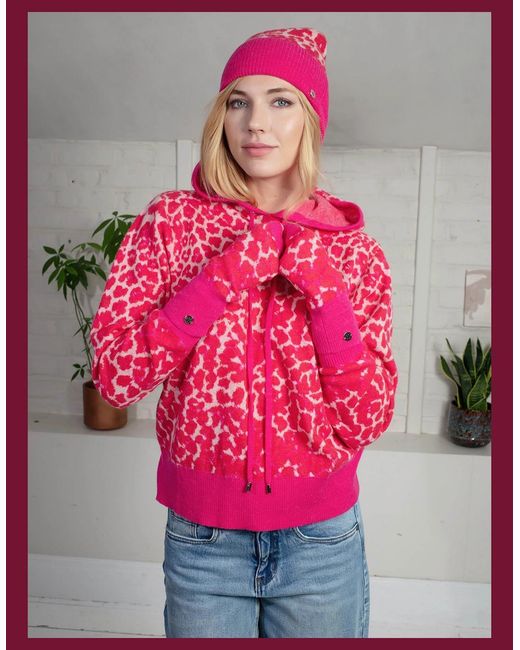 Nooki Design Red Darcy Leopard Fingerless Gloves