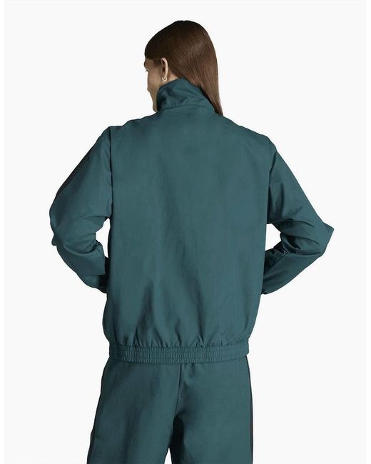 Adidas Originals Green Firebird High Neck Track Top With Side Stripes for men