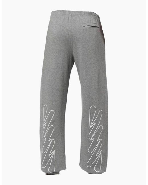 Off-White c/o Virgil Abloh Gray Wave Out! Diag Slim Fit Sweat Pants for men