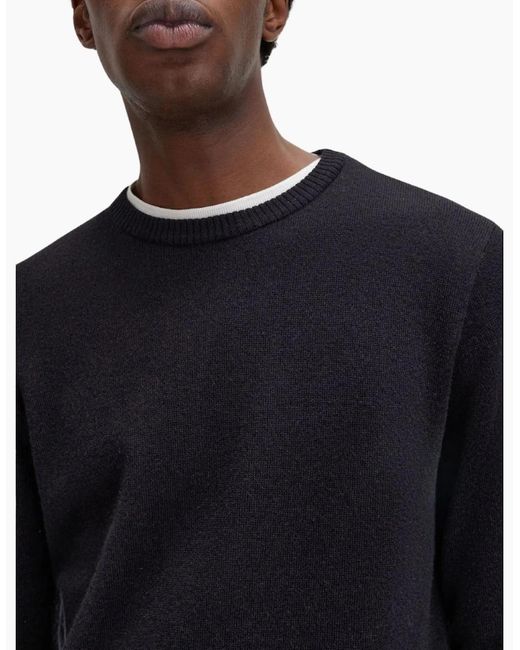 Fred Perry Black Laurel Wreath Knit Jumper for men