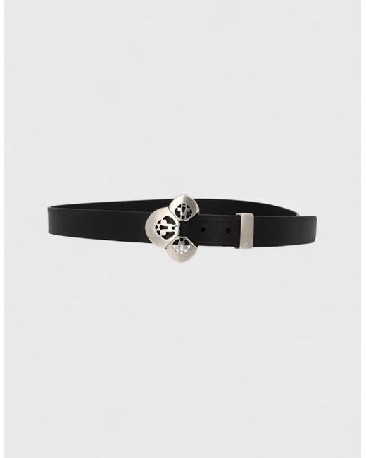 Ceinture Vintage Femme Longhi - Cuir Noir/Brun - Motif En Relief - Dimensions 29" X 3" - Occasion