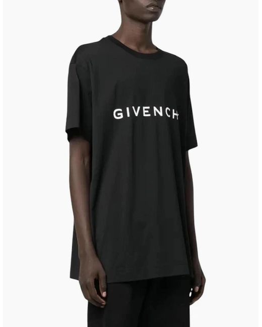 Givenchy Black Archetype Logo Print Oversized T-Shirt for men