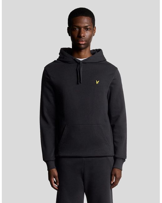 Lyle & Scott Black Loopback Cotton Hoodie for men