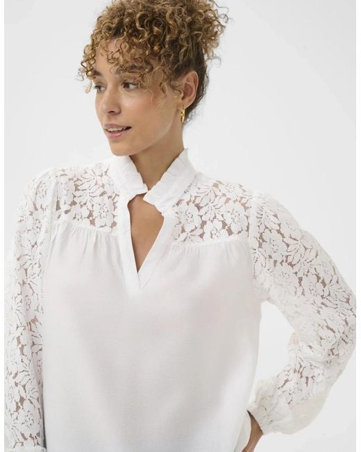 Cream White Liselin Lace Blouse