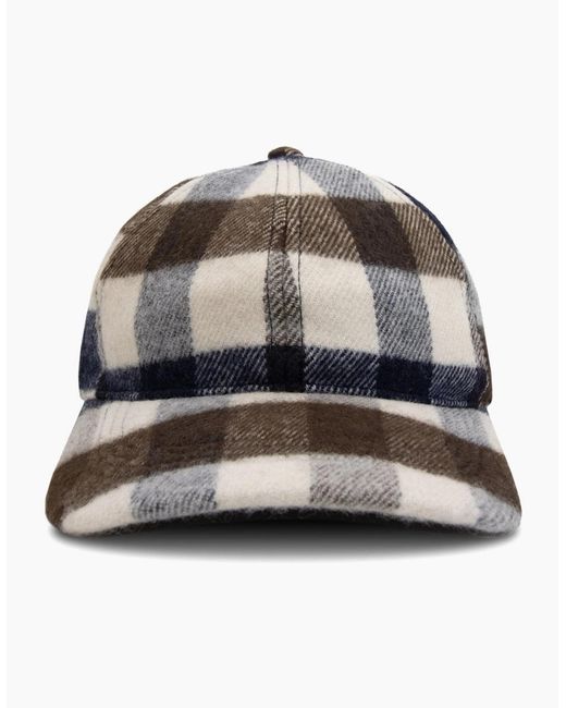 Aquascutum White Water Repellent Macro Club Check Baseball Cap Macro Club Check 30 for men