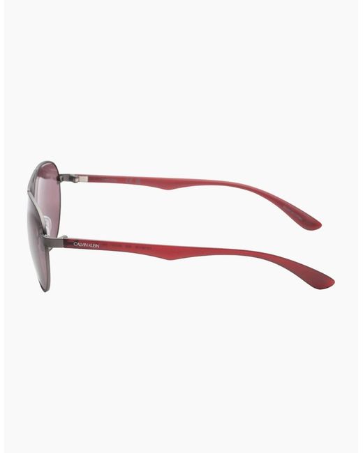 Calvin Klein Pink Lensed Matte Gunmetal Framed Sunglasses
