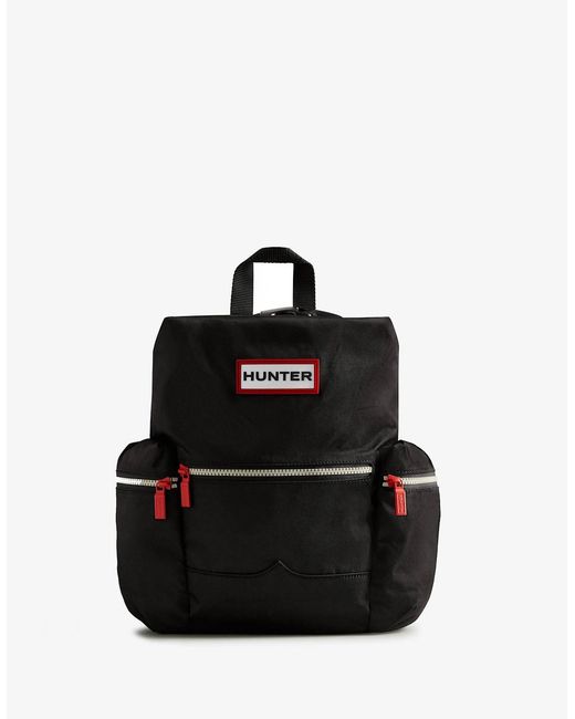 Hunter Black Nylon Mini Topclip Backpack for men