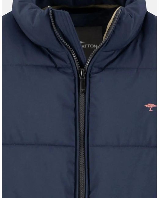 Fynch-Hatton Blue Puffer Gilet Vest Dark for men