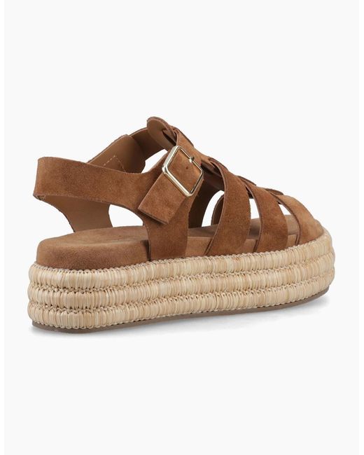 Hush Puppies Brown Rosetta Gladiator Leather Tan Sandals