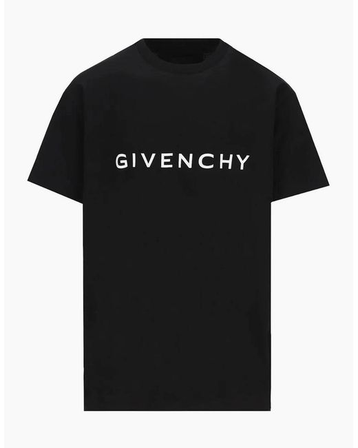 Givenchy Black Archetype Logo Print Oversized T-Shirt for men