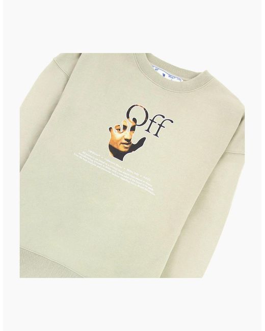 Off-White c/o Virgil Abloh White Off Carav Hand Over Crewneck Sweatshirt for men