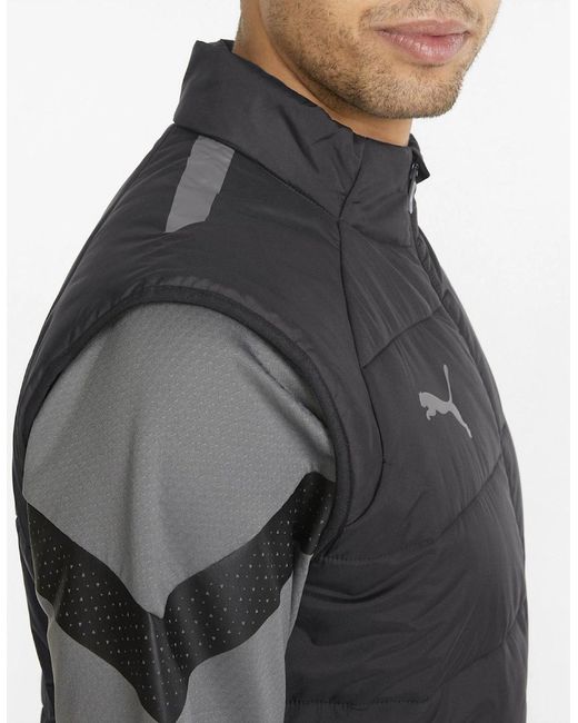 PUMA Black Teamliga Vest Jacket Gilet for men