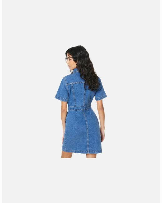 Dorothy Perkins Blue Ladies Denim Petite Mini Dress