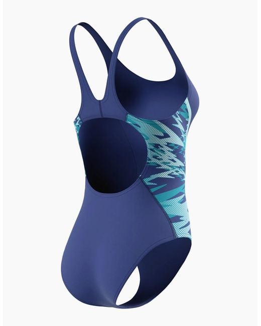 Speedo Blue Ladies Hyperboom Splice Muscleback One Piece Swimsuit