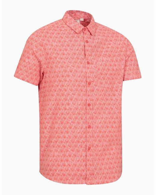 Mountain Warehouse Pink Preston Illustration Leaves Shirt for men