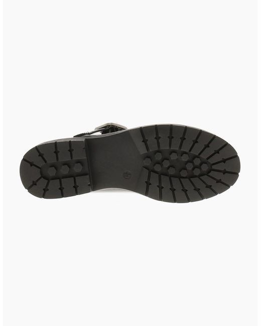 Apache Black School Shoes Tremble Buckle Patent Uk Size