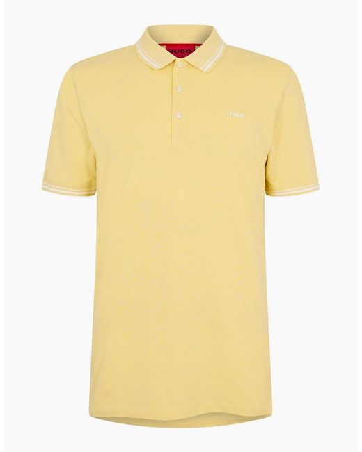 Boss Yellow Collared Neck Button Placket Polo Shirt for men