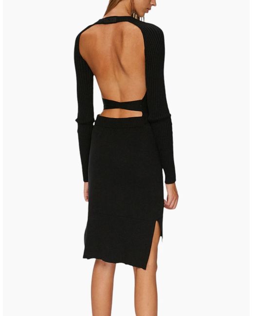 DIESEL Black M String 0Lasu Dress Open Back Cotton Casual Winter Long Top
