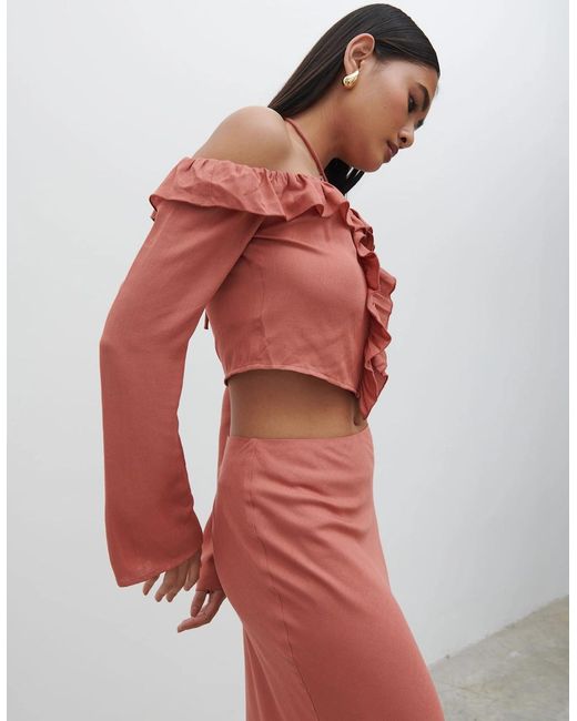 Pretty Lavish Red Tiffany Midaxi Skirt
