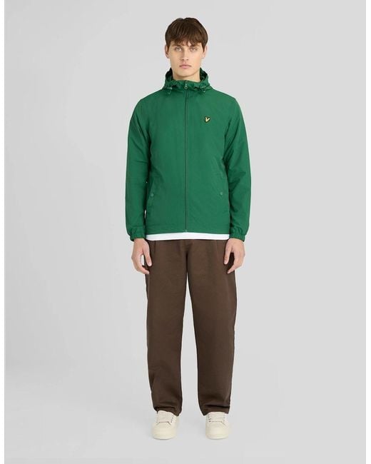 Lyle & Scott Green Water Resistant Hooded Jacket for men