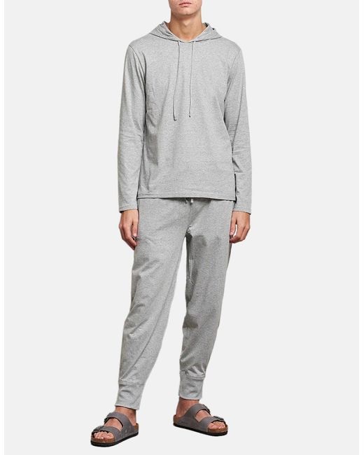 Ralph Lauren Gray Cotton Jersey Sleep Hoodie Andover Heather