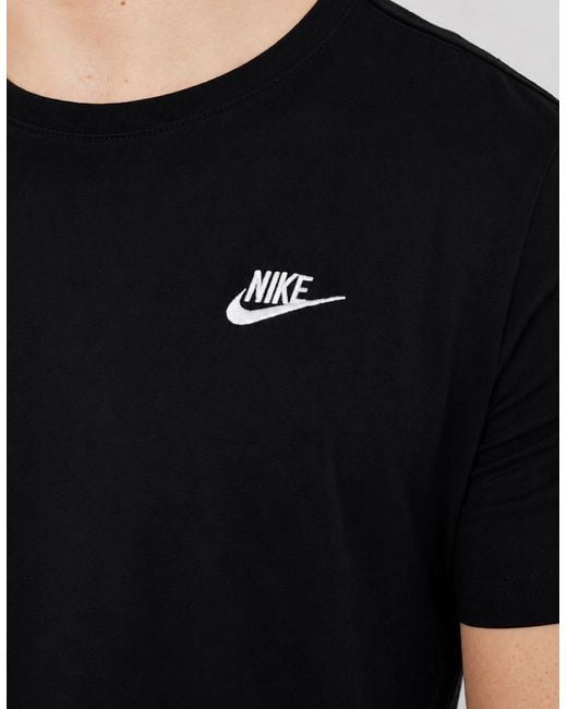 Nike Black Embroidered Logo Swoosh T Shirt for men