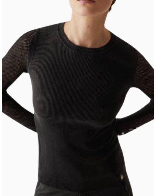 Belstaff Black Kai Crewneck Long Sleeve T-Shirt