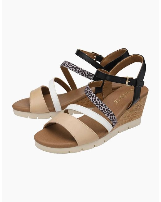 Lotus Metallic Kitty Wedge Sandals