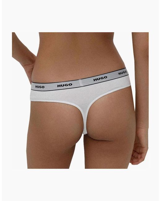 Boss White 3-Pack Classic Logo Thongs