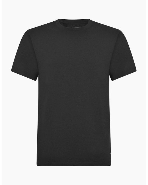 Ted Baker Black Cotton Stretch 3-Pack Crew-Neck T-Shirts for men