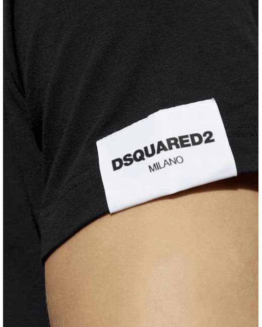 DSquared² Black Underwear Patch Logo T-Shirt for men