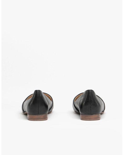 Hush Puppies Black Marley Leather Ballerina Shoes