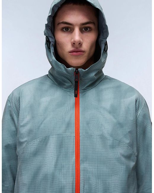 Napapijri Blue Tartuca Print Short Jacket for men