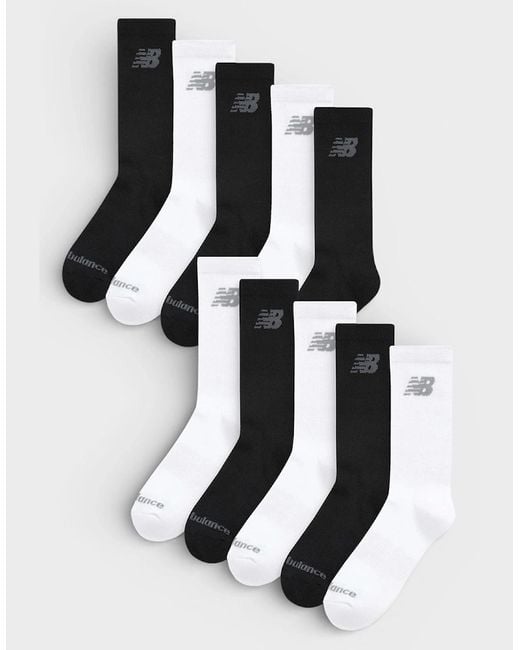 New Balance Black 10-Pack Cushioned Crew Socks