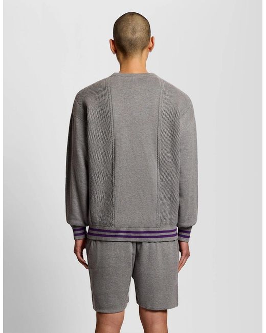 Lyle & Scott Gray Engineered Stripe Jumper for men